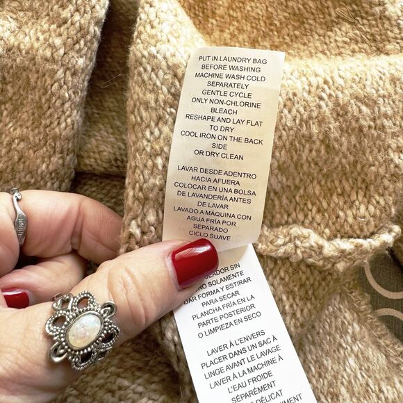 Michael Kors Turtleneck Sweater Women’s Large Tan Winter Warm Old Money Soft - Picture 7 of 13